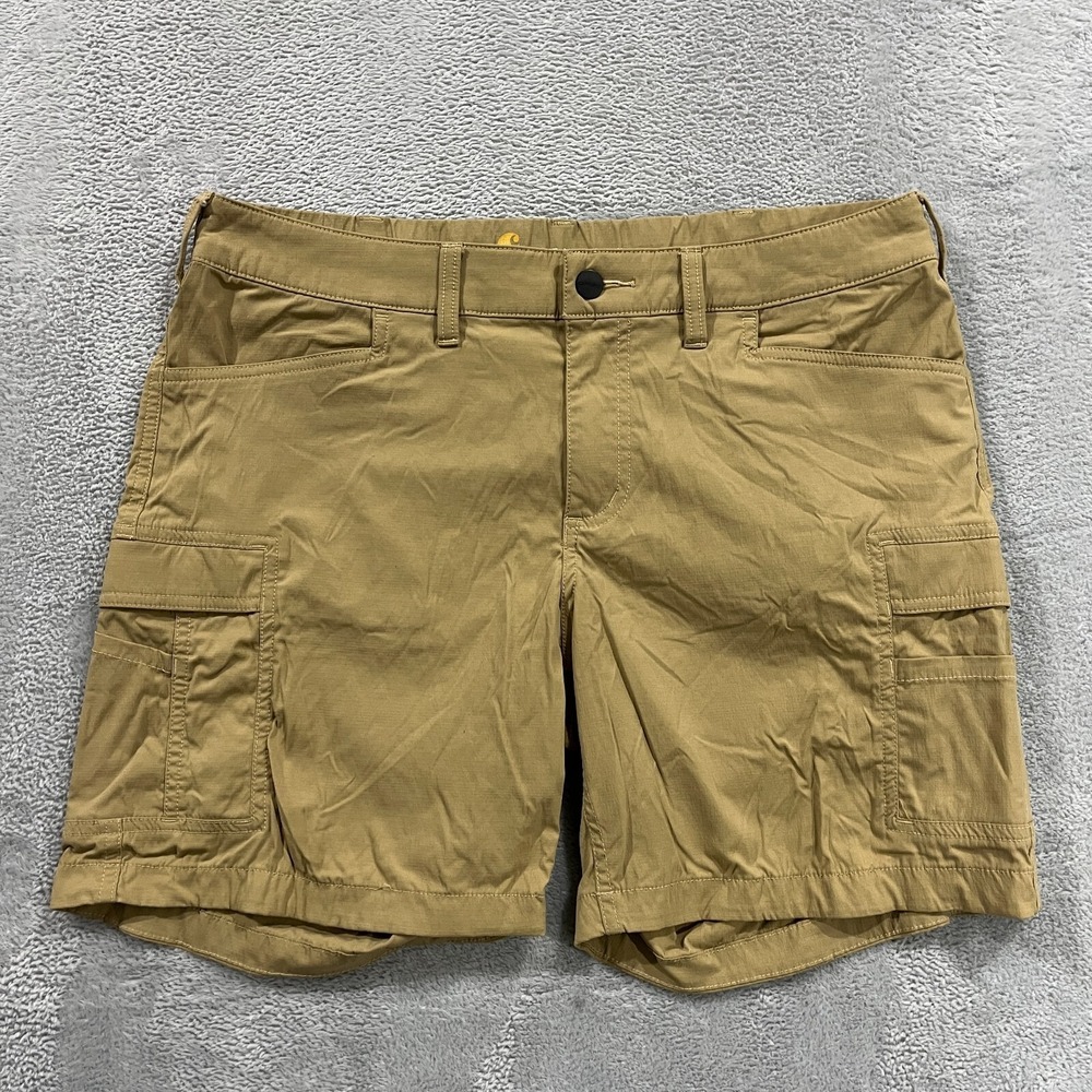 Carhartt Shorts Women 12 Straight Fit Force Madden Cargo Casual Utility Mid Rise